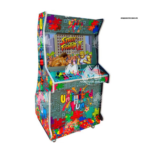 Maquinita Mini Cisne con banquito 32” Personalizable Multijuegos Arcade Pandora