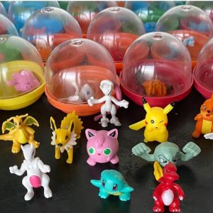 Mini Figuras Pokemon incluye cápsulas de 2 pulgadas para cápsuleras, chicleras, maqinas vending, regalos, fiestas.