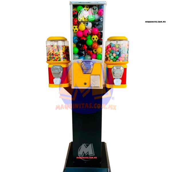Maquina Triple Capsulera Bee 2 Pulgadas, Chiclera Chicle Bola 1+1 y Chiclera Pelota Loca $5