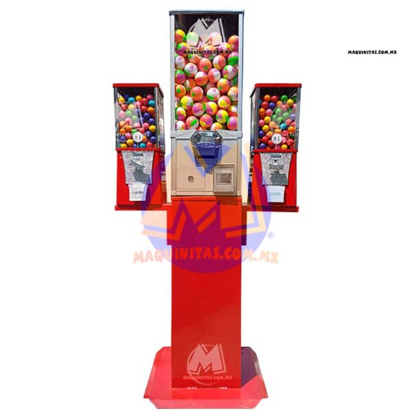 Maquina Eagle Triple: 1 Cápsulera 2”, 2 Chicleras Gabinete y Base Taburete