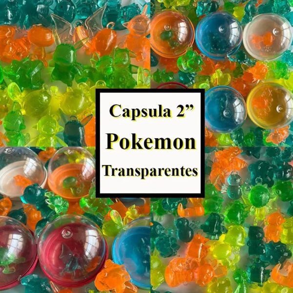 100 Cápsula 2” Pokemon Transparentes