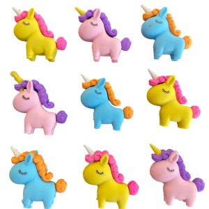 Cápsula 2'' Borrador Unicornio, ideal para Maquinas Chicleras Cápsuleras Vending.