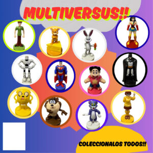 Cápsulas de 2 pulagdas con Figuras Multiversus, ideal para Fiestas, vienen listas para las Maquinas Cápsuleras y Chicleras.