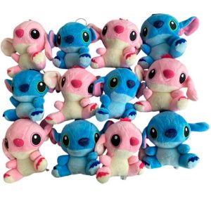 Llavero de Peluche Stitch Azul y Rosa ideal para Maquina Mini Garra Tankman Elite Fighter, Regalos o Premios.