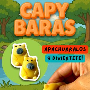 Squishies Capybaras con cápsulas de 2 pulgadas – Juguete sorpresa para máquinas vending, cápsuleras y chicleras.