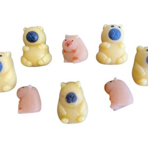 Squishies Capivaras con cápsulas de 2 pulgadas – Juguete sorpresa para máquinas vending, cápsuleras y chicleras.