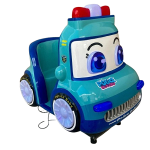 Montable infantil patrulla azul vista frontal lateral