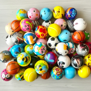 Paquete de 100 pelotas fomi antiestrés de 2 pulgadas para pelotera con varios diseños