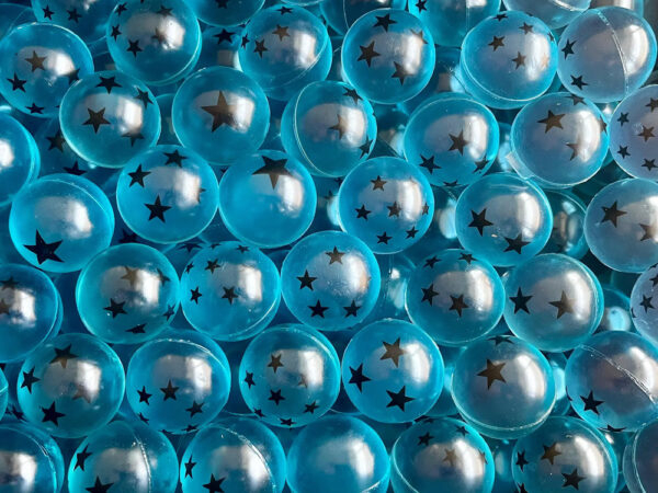 100 Pelotas Botonas Dragon Ball Saltarinas 32mm Con Estrella Azul