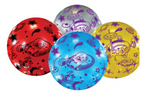 100 Pelotas Inflables De Plastico Con Diseño Espacial 8.5” Variado