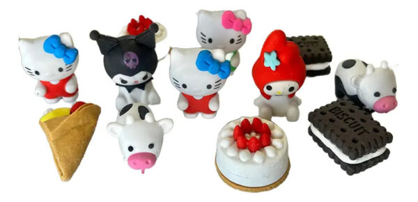 100 Cápsulas Borrador Hello Kitty 2 Para Capsulera Vending