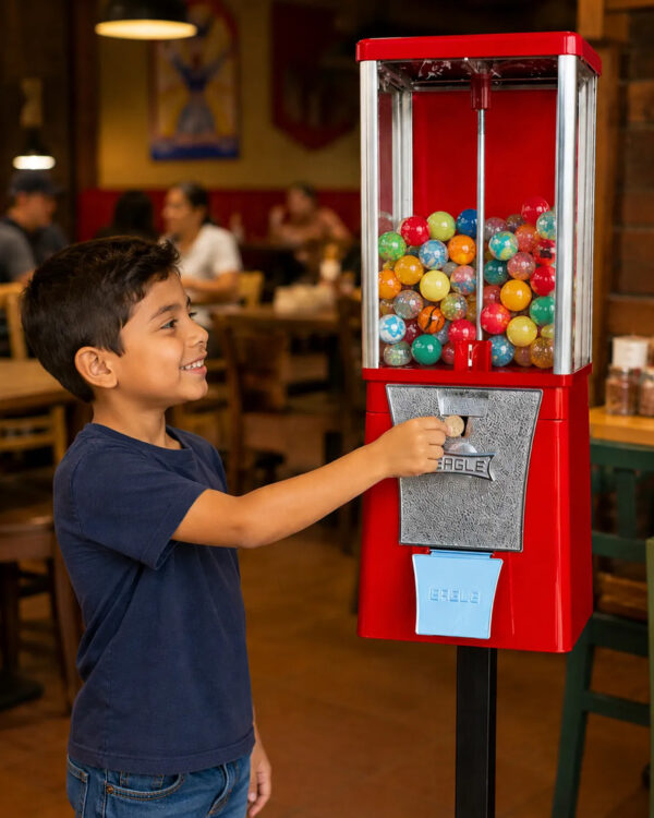 Chiclera Eagle Gabinete Vending Maquina Negocio Bola A $5 Rojo