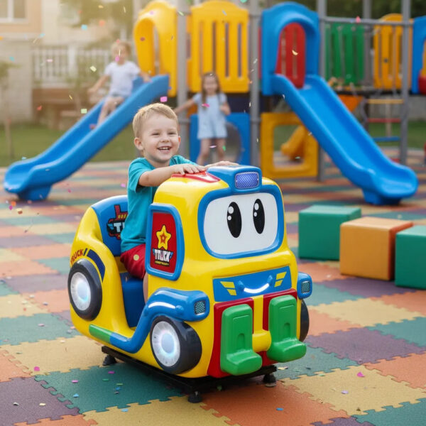 Montable Mecanico Infantil Camion Con Pantalla Tragamonedas Amarillo