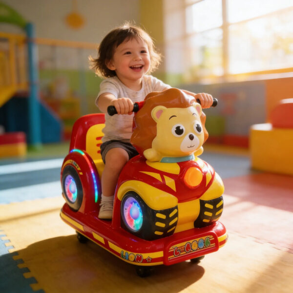 Montable Mecanico Infantil Leon Con Pantalla Tragamonedas Rojo