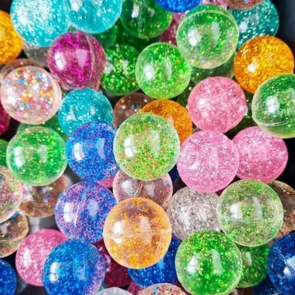 100 Pelotas Brillitos Locas Botonas 32mm Maq Gdl Multicolor