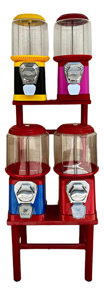 4 Maquinas Chicleras Vending Bee 1 Con Base Varios