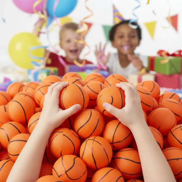 100 Pelotas Botonas Basquet De 32mm Para Fiestas Vending Naranja