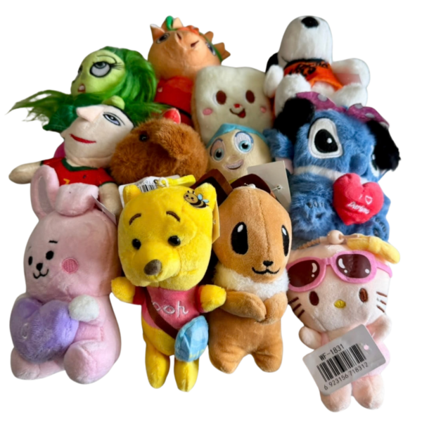 12 Peluches Surtidos para Máquina Mini Garra – Paquete Docena