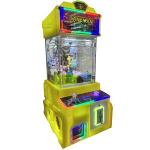 Máquina caza peluches minigarra Tankman Elite RGB color amarillo con luces LED