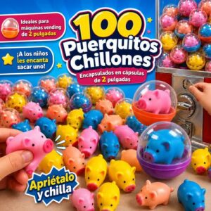 Puerquito chillón que suena al apretarlo dentro de cápsula de 2 pulgadas