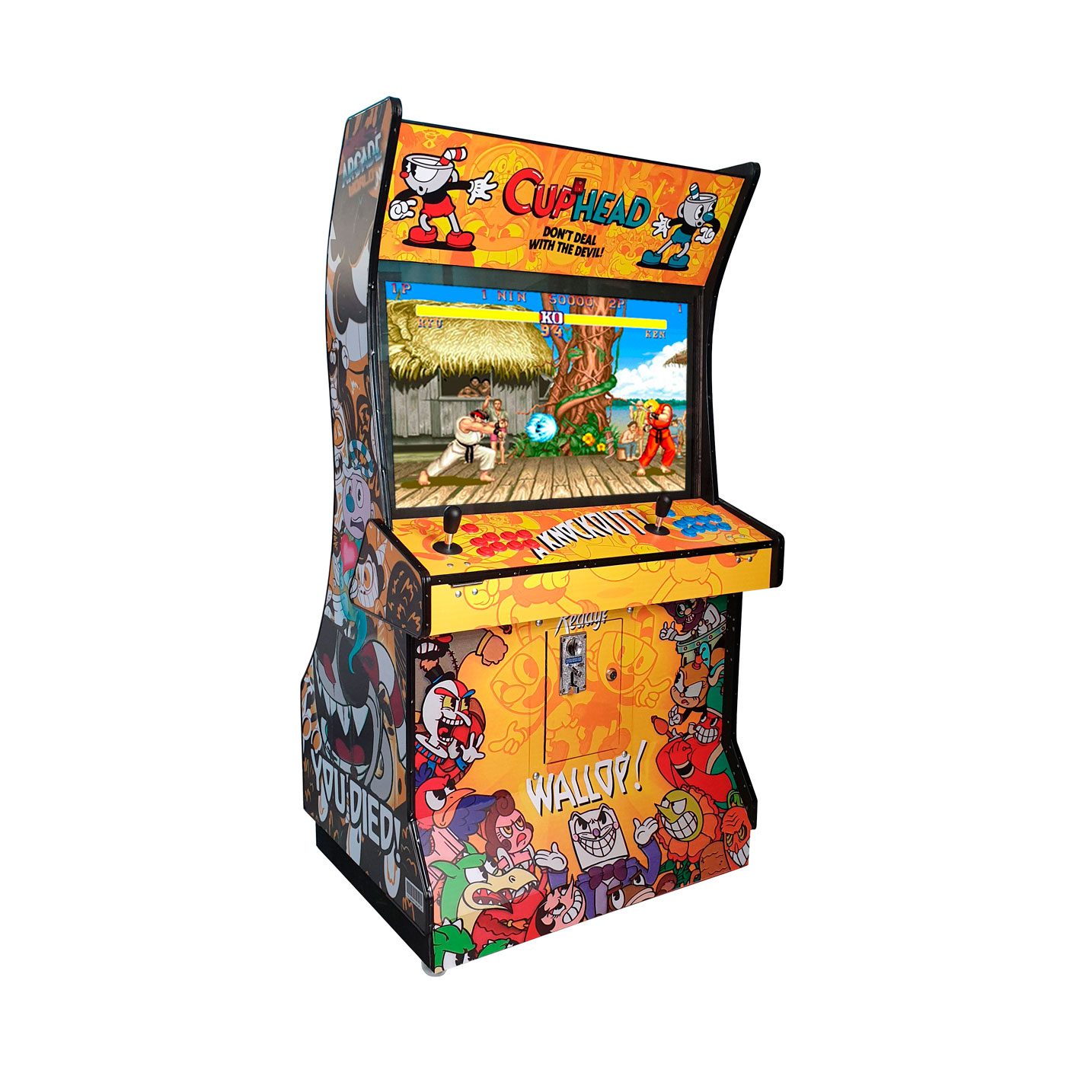 Maquinita Mini Cisne con banquito 32” Personalizable Multijuegos Arcade Pandora