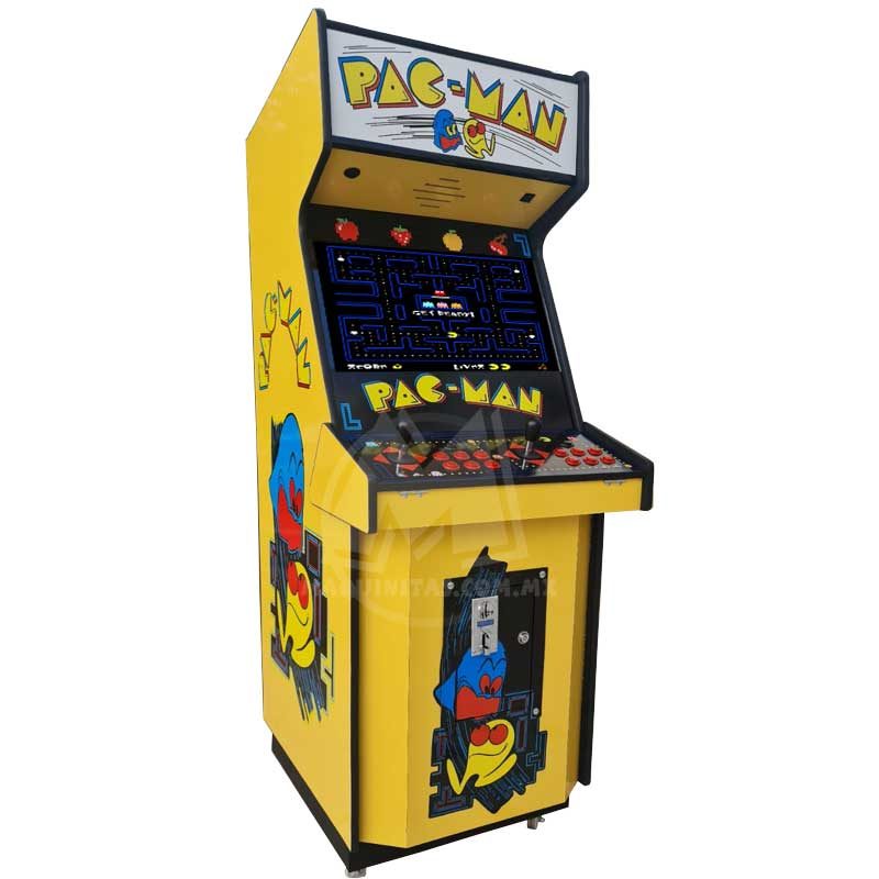 Maquina Arcade Multijuegos Pacman pantalla grande 23.8'' con monedero para local de maquinitas, empresa o casa.